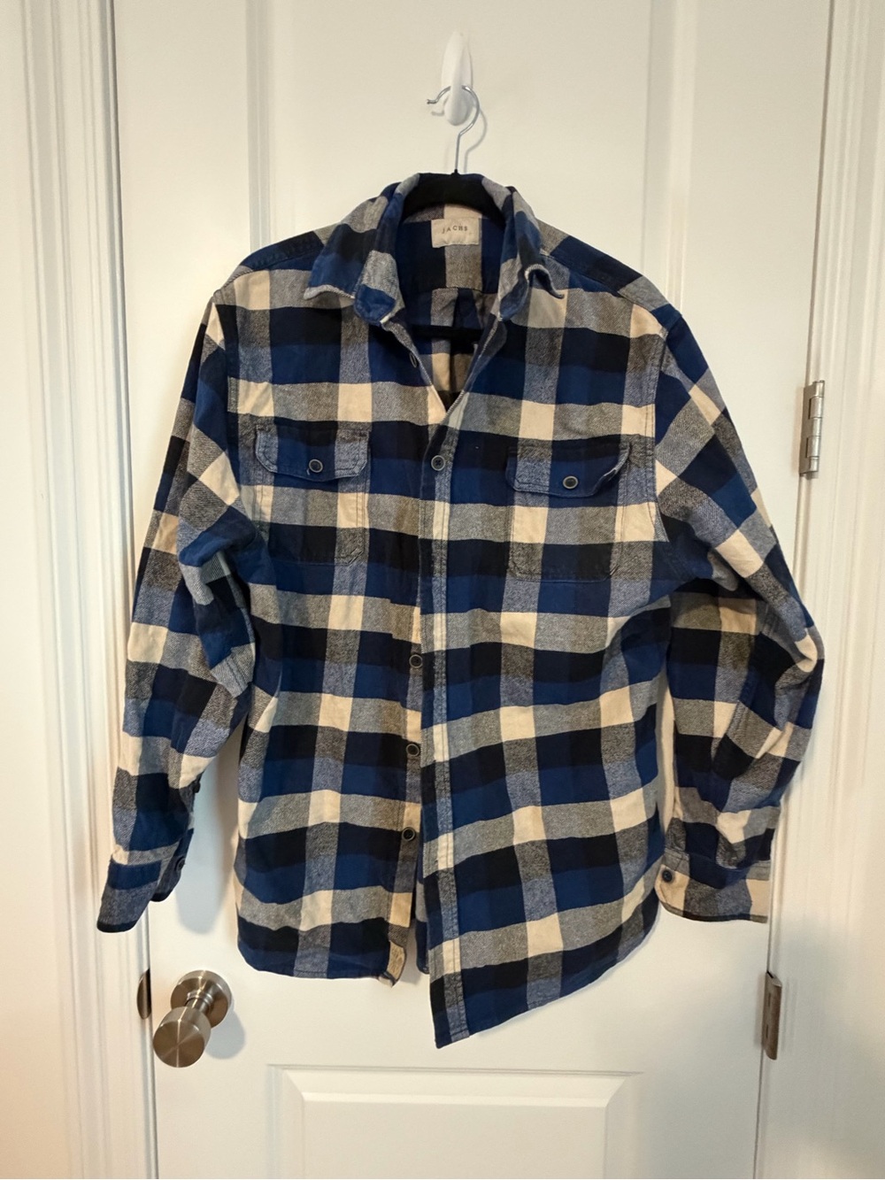 Jachs Blue and White Plaid Lightweight Shirt Jacket
